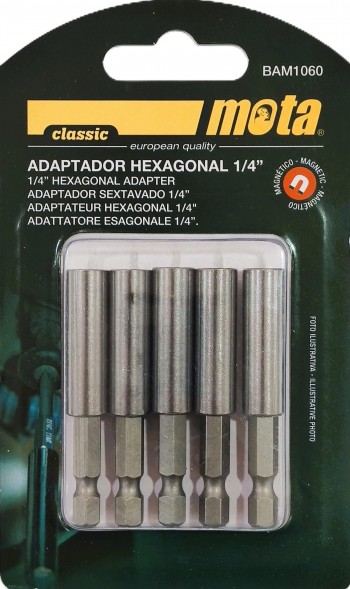 ADAPTADOR MAGNETICO 1/4X60MM  BL. 5US .  BAM1060.