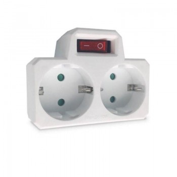 ADAPTADOR DOBLE SCHUKO C/INTERRUPTOR