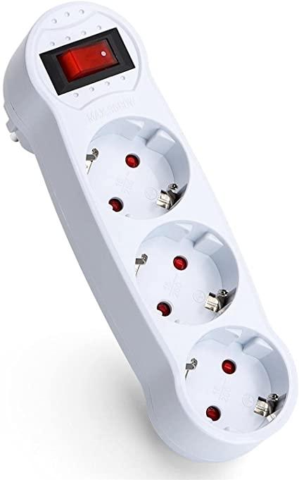 ADAPTADOR TRIPLE SCHUKO C/INTERRUPTOR