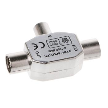 ADAPTADOR TV1 MACHO 2 HEMBRAS METAL
