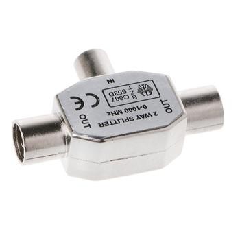 ADAPTADOR TV1 MACHO 2 HEMBRAS METAL