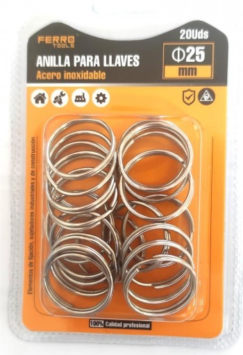 ANILLA SLLAVERO ACERO DE 25MM.  BL.20US.  00057