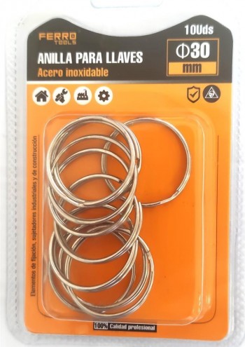 ANILLA SLLAVERO ACERO 30MM. BL 10 US. 00058
