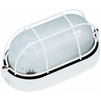 (agotado)APLIQUE EXTER/OVAL BCO. C/R IP44