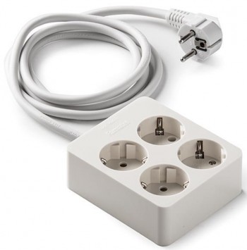 BASE FAMATEL 4 TOMAS CUADRADA  CTTL CON CABLE 2514