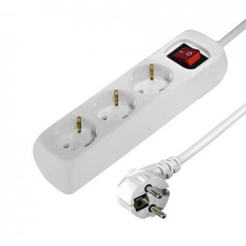 BASE MULTIPLE 3  TOMAS  TT  CON CABLE 1,5M. + INTERR. FA  9/703