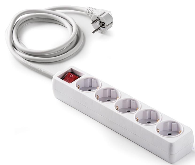 BASE 5 TOMAS TTL C/INTERRUPTOR  3X1,5MM 3 METROS  AIGOS