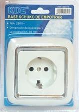 BASE ENCHUFE T/T EMPOTRAR CROMO KDE  214006 kde