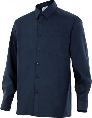 CAMISA MANGA LARGA 1 BOL. AZUL MARINO T L