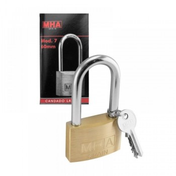 CANDADO LATON MHA ARCO LARGO  25MM. (12)