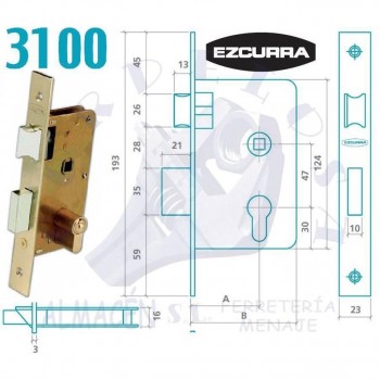 CERRADURA EZCURRA 3100/60 F/LTDO.