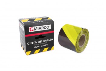 CINTA BALIZA AMARILLA/NEGRA 7CMX200M MIAR