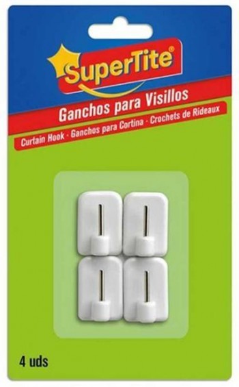 GANCHO VISILLOS ADH. BLANCO BL. 4UDS. SUPERTITE