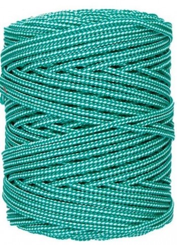 CUERDA PLAST. TREN/5,5MM VERD/BCO. M. -200M.-