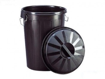 CUBO COMUNIDAD C/TAPA   100L. NEGRO