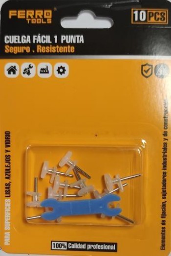 CUELGAFACIL 1  PUNTA  10UDS. FERRO