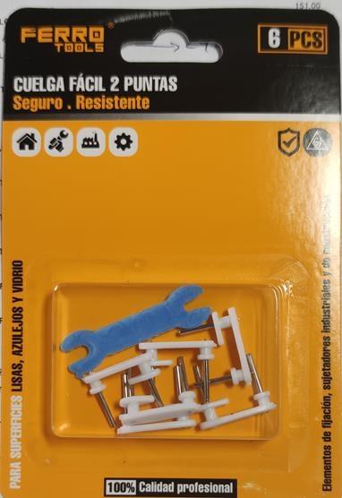 CUELGAFACIL 2 P  6 PIEZAS FERRO