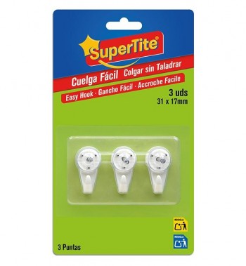 CUELGA FACIL 3 PUNTAS BL. 3 US. SUPERTITE