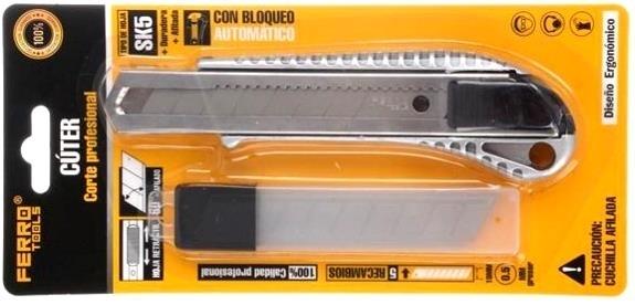 CUTTER FERRO HOJA 18MM. + 5 HOJAS (03544)