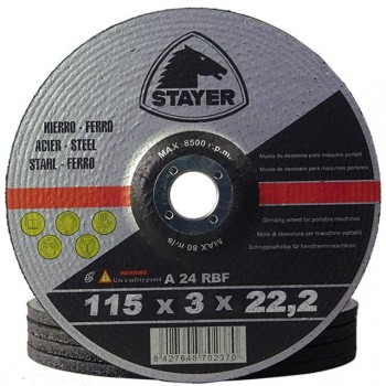 DISCO ABRASIVO HIERRO STAYER   115X2,5X22