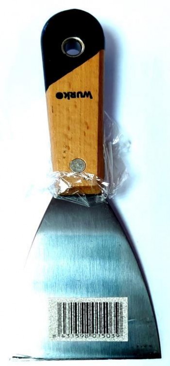 ESPATULA INOX MANGO MADERA 120MM. WURKO