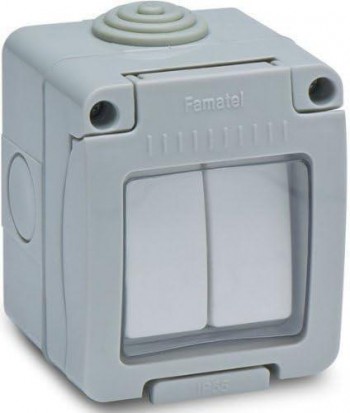 CONMUTADOR DOBLE  ESTANCO  10A  250VFA 19044