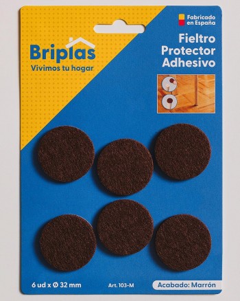 FIELTRO 6 DISCOS DE 32MM. MARRON