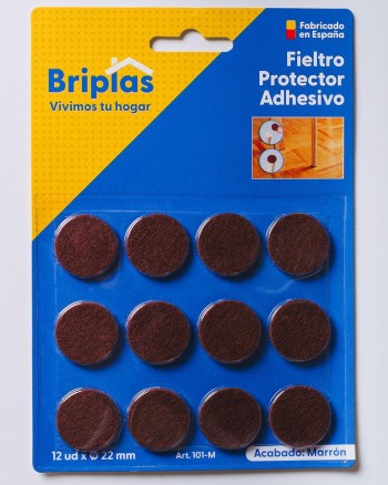 FIELTRO 12 DISCOS 22MM. MARRON