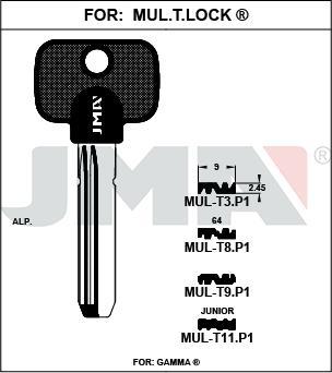 MULT9.P1 JMA ALPACA PLAST NEGRO LLAVE