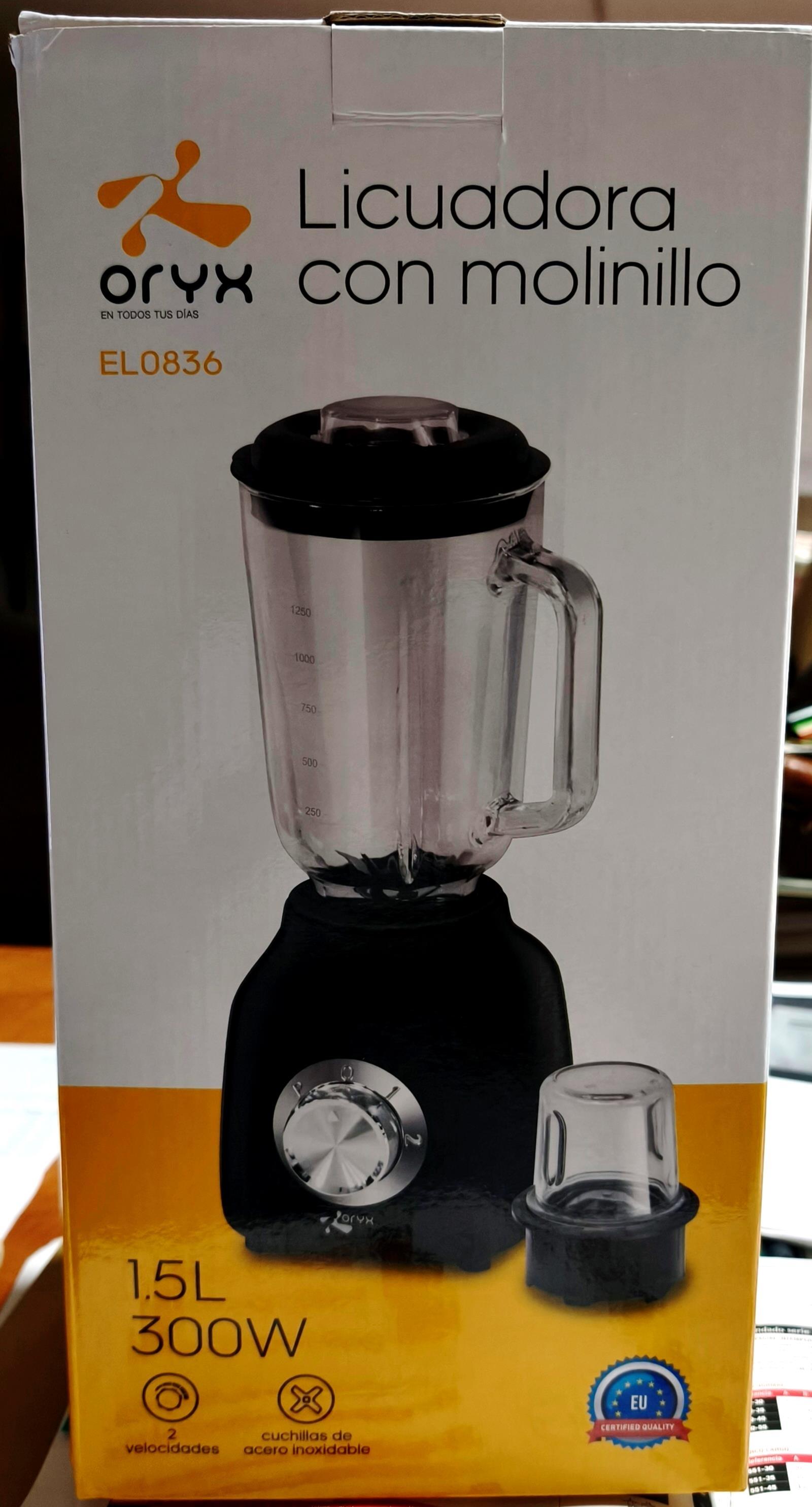 BATIDORA  VASO + MOLINILLO ORYX 1,5L 300W  EL0836