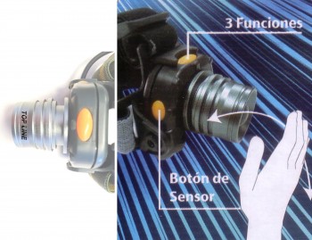 LINTERNA FRONTAL 3 FUNC. C/SENSOR Y ZOOM 320109