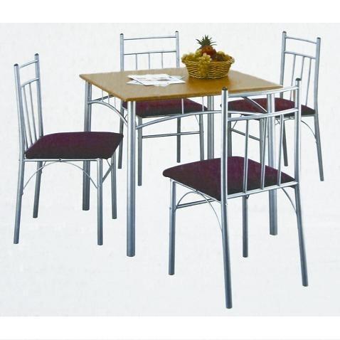 MESA + 4 SILLAS COCINA 800 FUCSIA