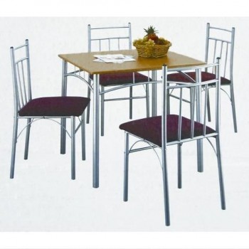 MESA + 4 SILLAS COCINA 800 FUCSIA