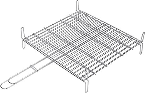 PARRILLA DOBLE C/PIE 50X50