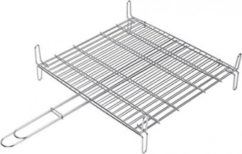 PARRILLA DOBLE C/PIE 50X50