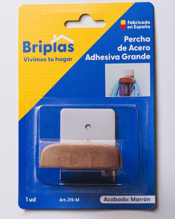 PERCHA ACERO INOX GDE. MARRON  215M