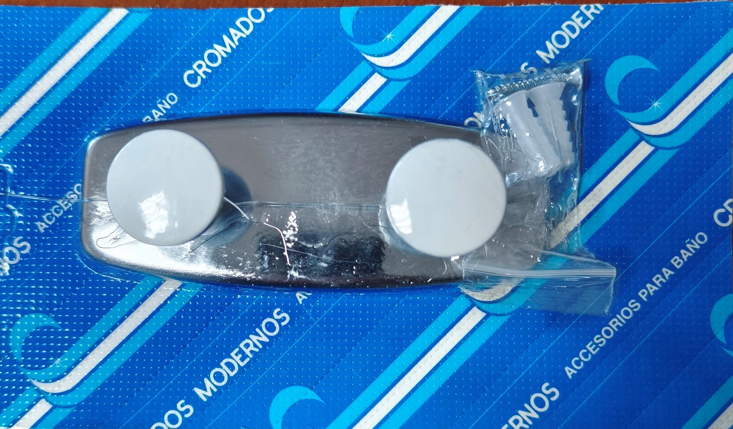 PERCHA METAL CROMADA 2 POMOS CRO/MODERNOS