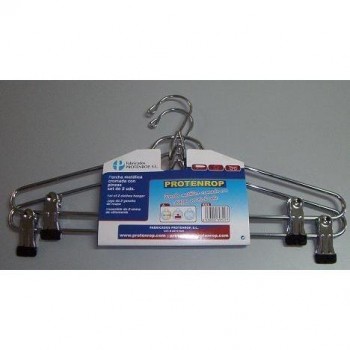 (AGOTADO) PERCHA METALICA CROMO C/PINZA 2UDES.  9322