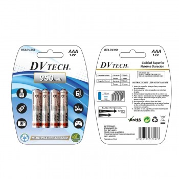 PILA RECARGABLE LR03 950 mAh B/4 DVTECH