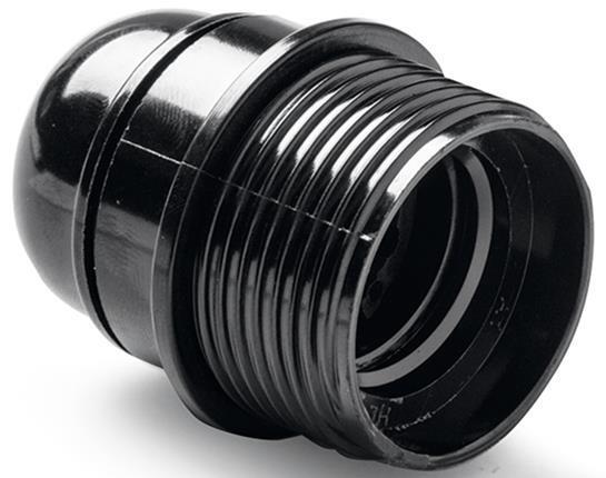 PORTALAMPARAS ROSCA + TOPE  E-27 NEGRO FA163N
