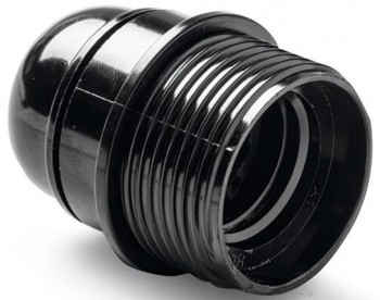 PORTALAMPARAS ROSCA + TOPE  E-27 NEGRO FA163N