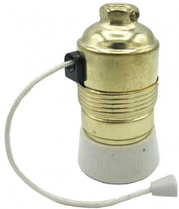 PORTALAMPARAS CON CADENA LATON E-27   302 FA