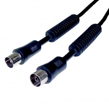 PROLONGADOR CABLE COAXIAL TV 1.5M + filtro NEGRO