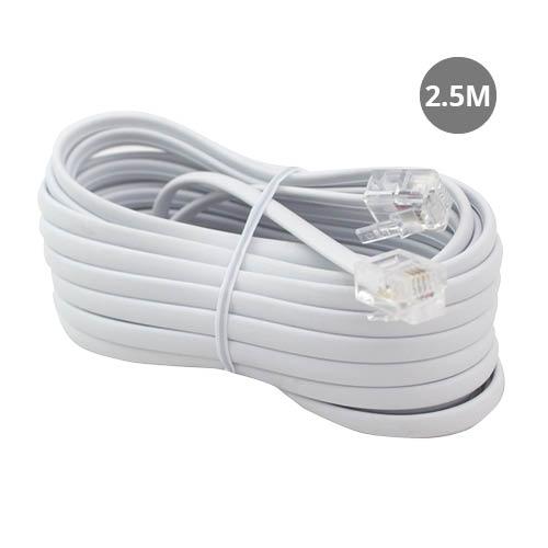 PROLONGADOR CABLE TELEFONO 6P4C 2,5M.