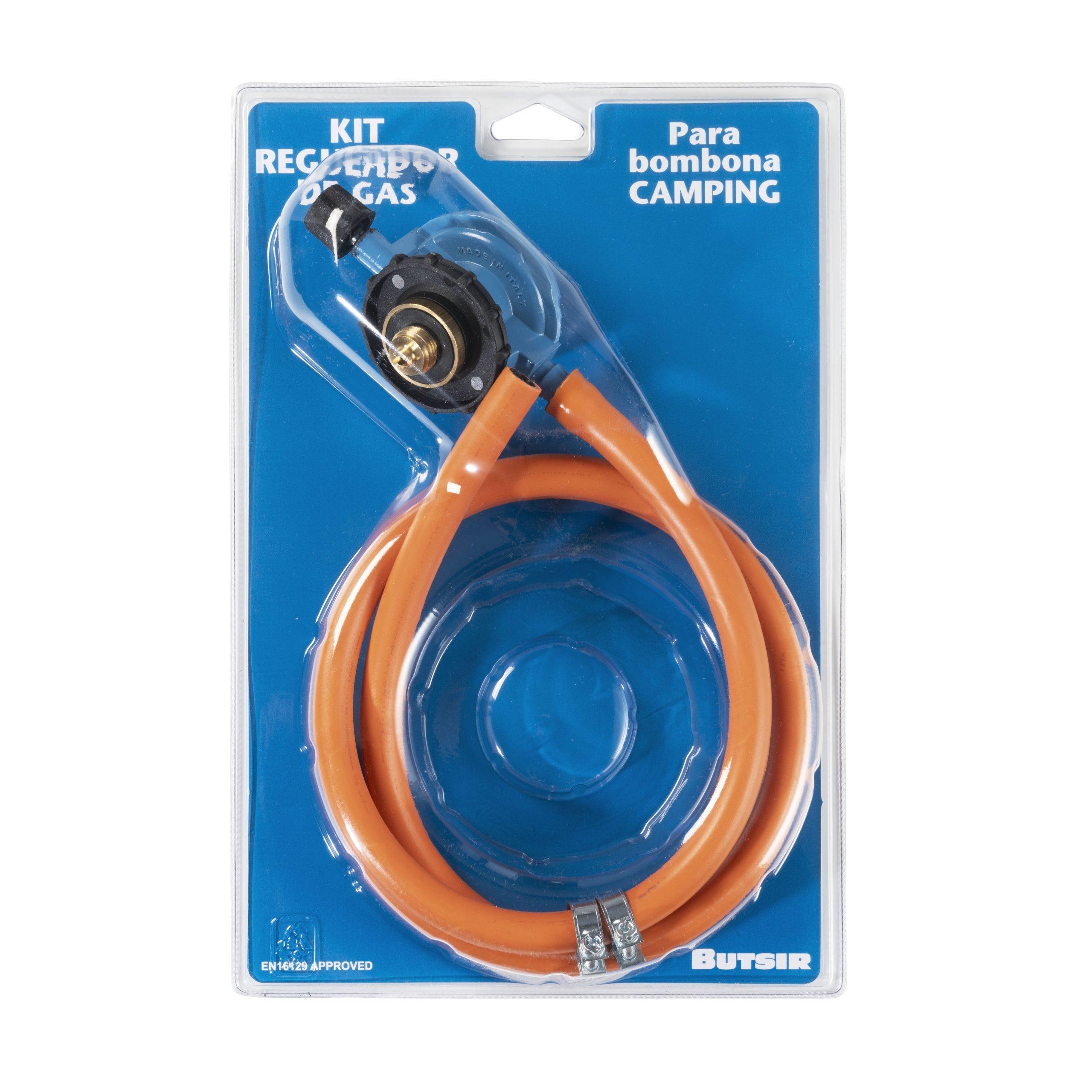 REGULADOR GAS CAMPING KIT CON GOMA