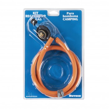 REGULADOR GAS CAMPING KIT CON GOMA