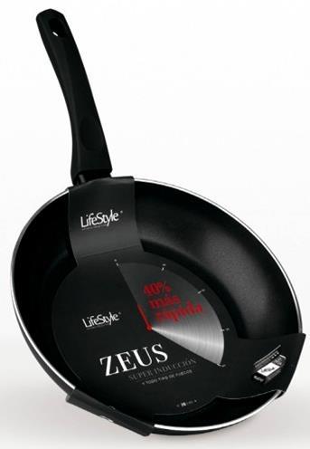 SARTEN ALU INDUC. FONDO LISO ZEUS  28CM.  4416