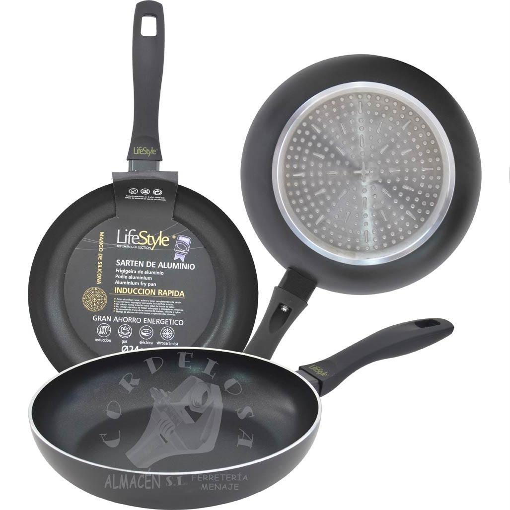 SARTEN ALUM. LUXE INDUC. M/SILIC. 18CM  3371
