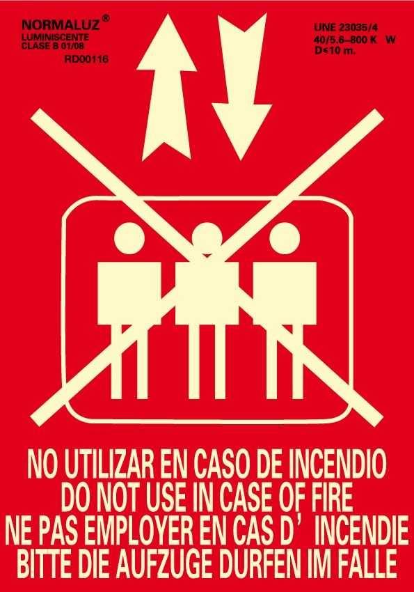 SEÑAL LUM. NO UTILIZAR 4 IDIOMAS 21X30 RD0016