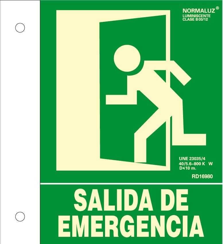 SEÑAL LUM. BANDEROLA SALIDA EMERGENCIA 22.4X30 RD16080